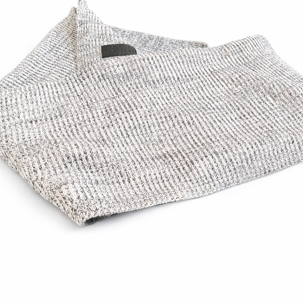 Two Blind Brothers Gray Marled Cotton Knit Throw Blanket 48x59